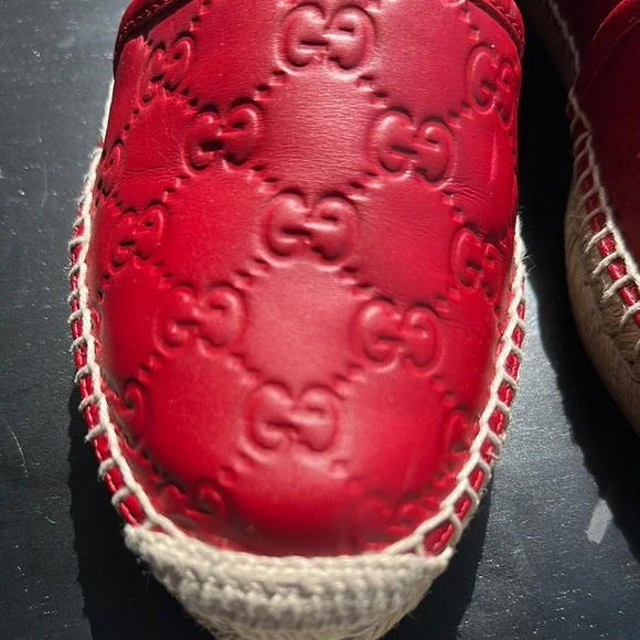 Gucci Red Leather Espadrilles - Picture 4 of 14